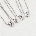 Collar rodio mini iniciales Plateado