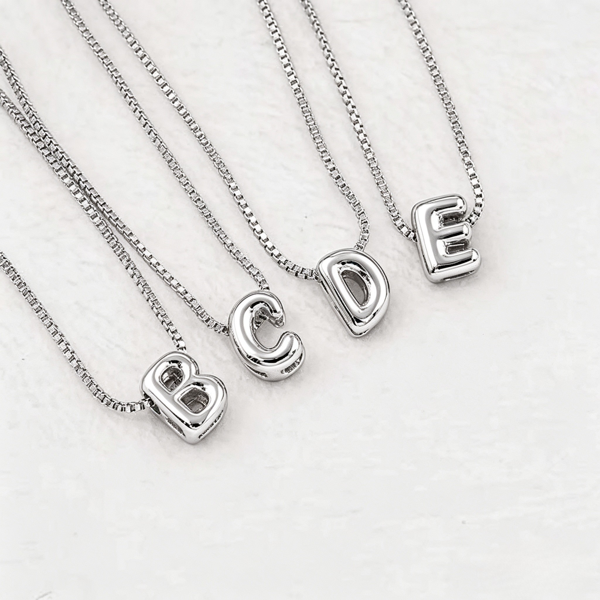 Collar rodio mini iniciales Plateado